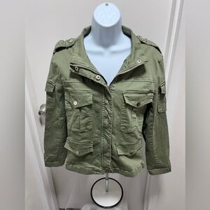 Girls Green Military Jacket size Xl